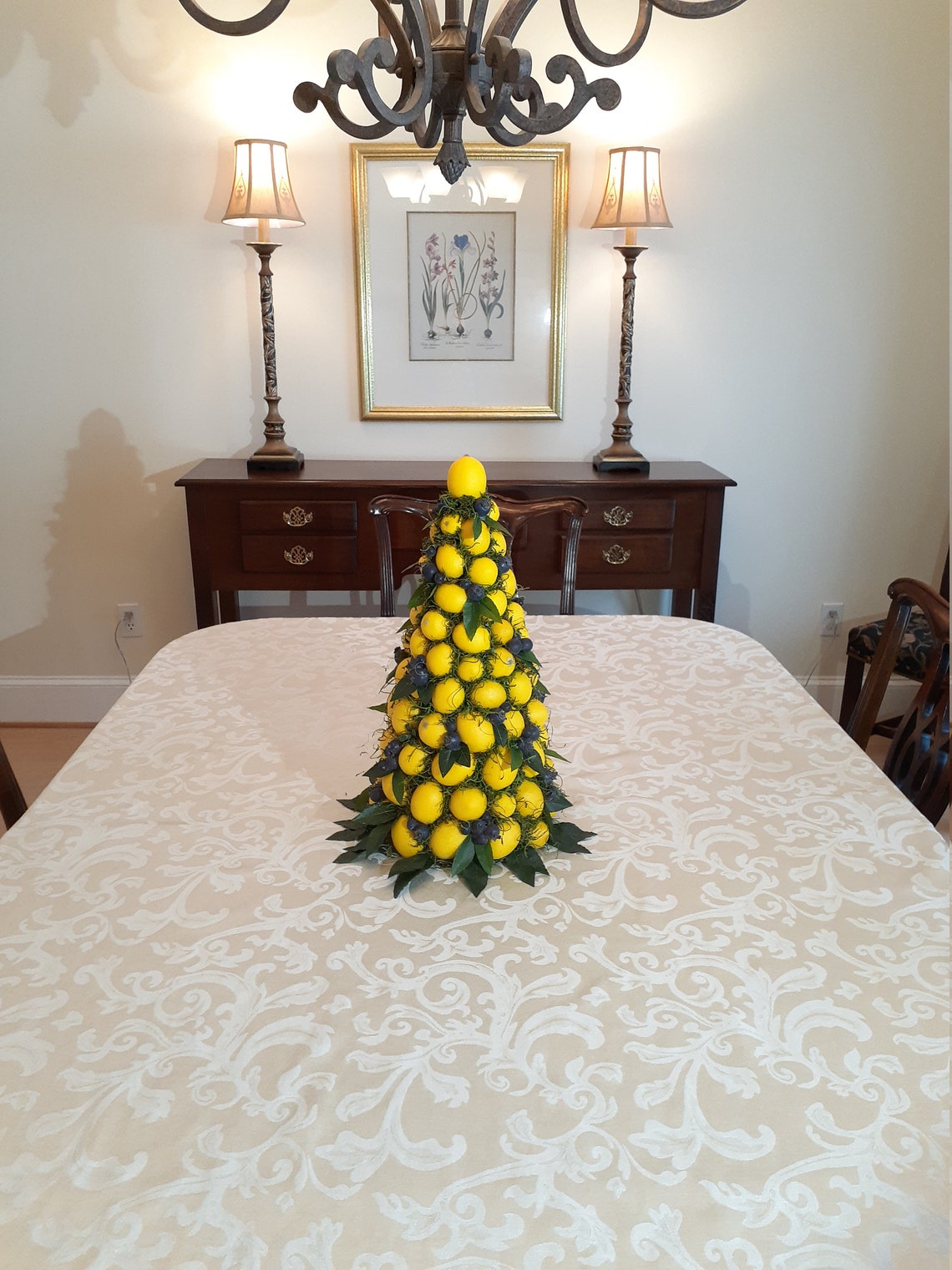 Lemon Topiary Cone Lemon Topiary Centerpiece Lemon Decor Etsy