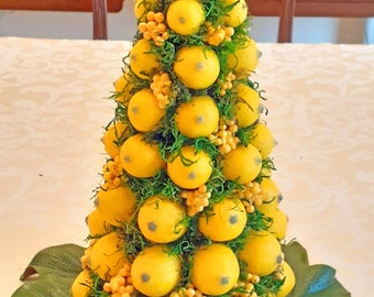 Lemon Topiary, Lemon Centerpiece, Lemon Cone