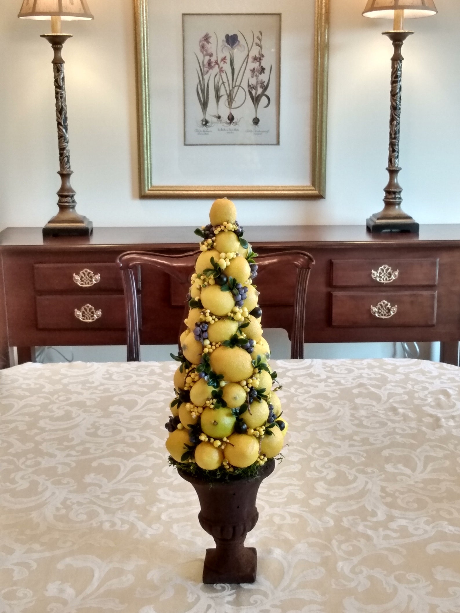 Christmas Centerpiece Lemon Topiary Sugared Fruit or Plain Etsy