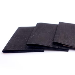Credit card holder. Small card wallet made of black cork fabric. Small business card case. image 9