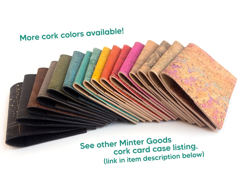 Cork fabric slim wallet Business card case Leather credit card wallet.
