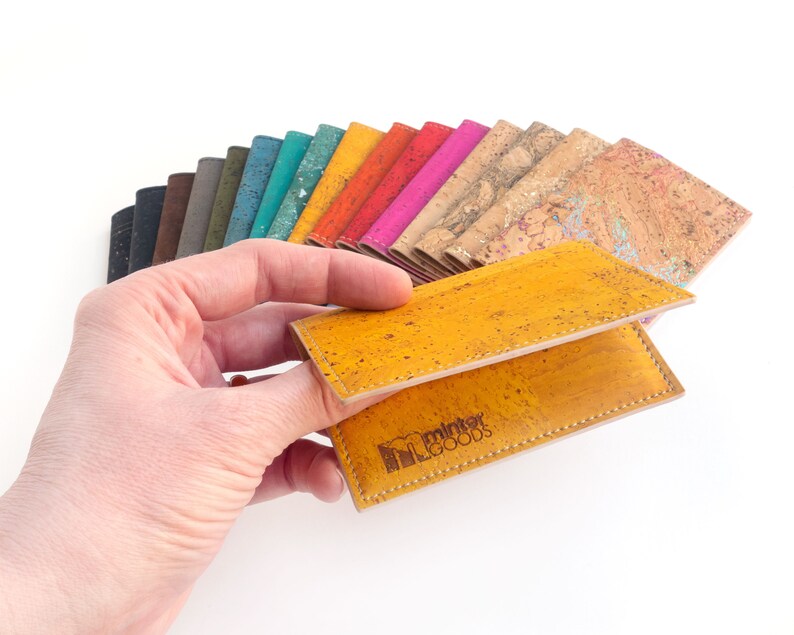 Thin Wallet. Vegan Credit Card Holder Made of Cork Fabric. New Etsy