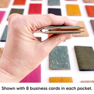 Credit card holder. Small card wallet made of black cork fabric. Small business card case. image 5