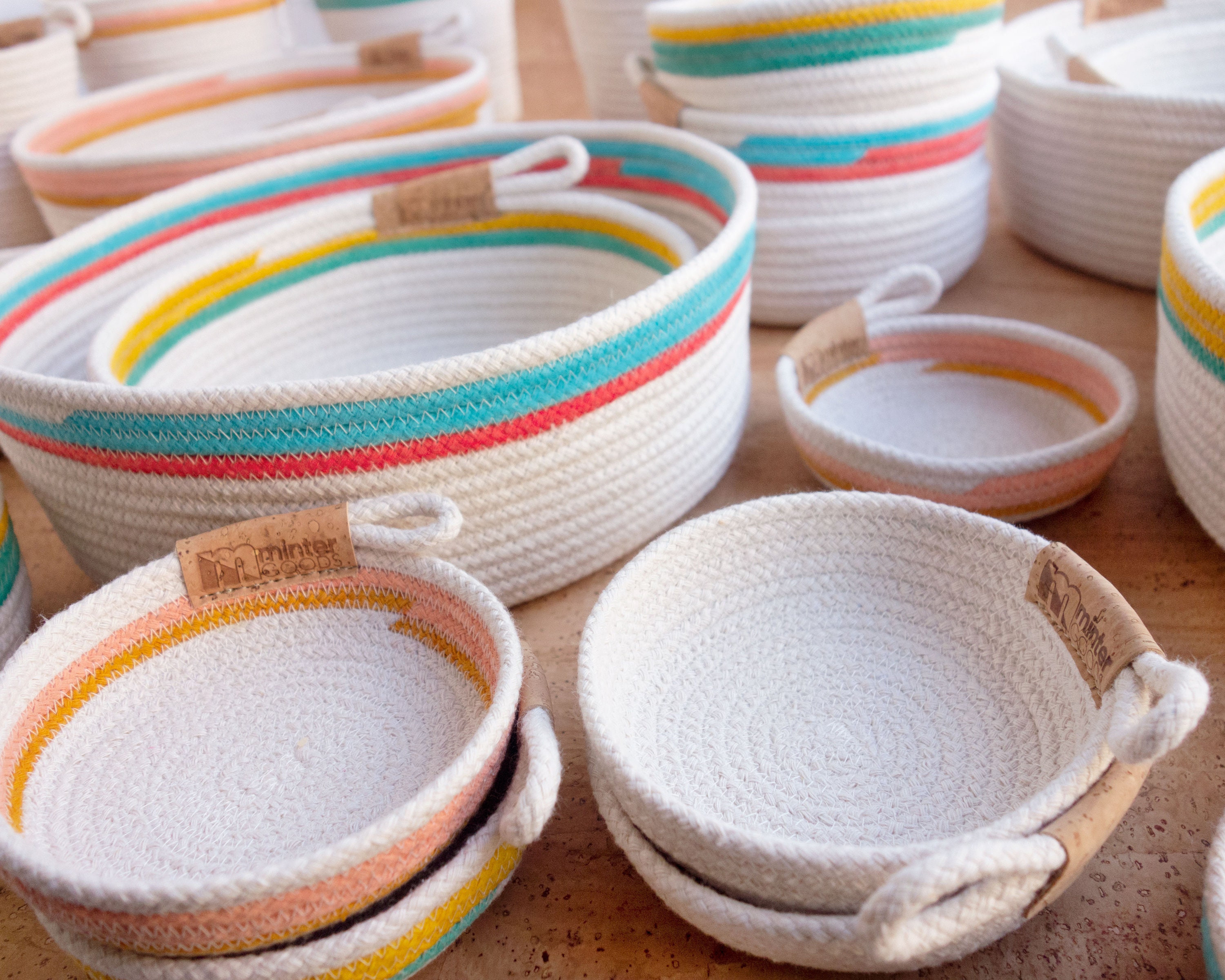 Rope Bowls, Various Sizes. Storage Bowls Made of Cotton