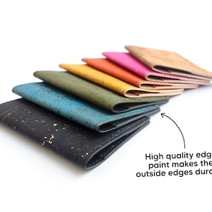 Cork business card case, many colors. Business card holder. Vegan leather wallet. Minimalist and slim. image 4