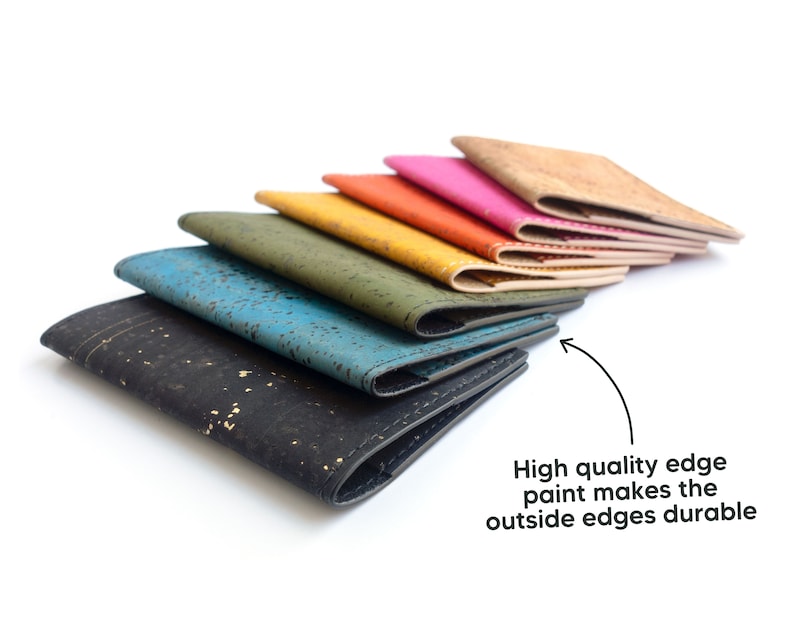 Cork business card case, many colors. Business card holder. Vegan leather wallet. Minimalist and slim. image 4