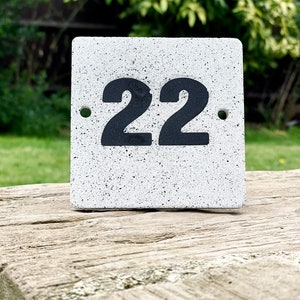 House Number Custom Door Number Door Sign Door Plaque Concrete Look Eco Jesmonite Home Decor image 1