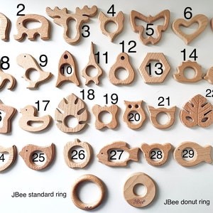 Figuras de animales de madera, suministros de madera de haya natural.