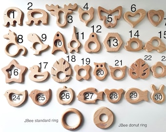 Wooden animal figurines, natural beech wood supplies