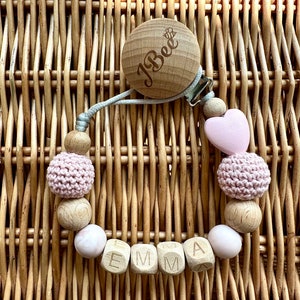 Baby Dummy Clip, Baby accessories, Dummy Chain, Baby Shower Gift, Baby Girl, Pink Dummy Clip, Girl Dummy