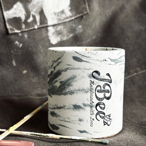Concrete Candle | Soy Candle | Jesmonite Candle | Home decor | Marble Candle | House Gift | Concrete Pot | Jesmonite Vessel | Candle gift