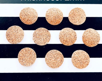 Self adhesive cork pads | cork surface protection | 15mm round cork discs | Jesmonite protectors | cork bottom protectors | craft cork