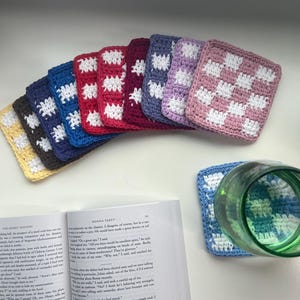 Crochet Checkered Coaster Set