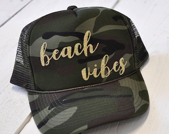 Beach Vibes, camo trucker hat