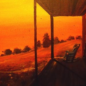 Texas Cowboy Original Painting in Acrylic 9 x 12, Western Art Decor, Texas Landscape Art, Farm House Painting, Texas Farmhouse Decor FRAMED