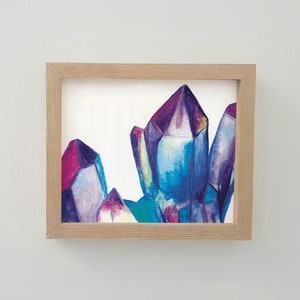 Colorful Crystals Watercolor Painting Fine Art Print