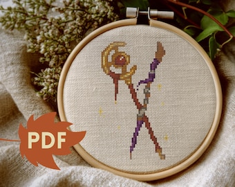 Frieren e Fern Mage Staff Schema punto croce PDF