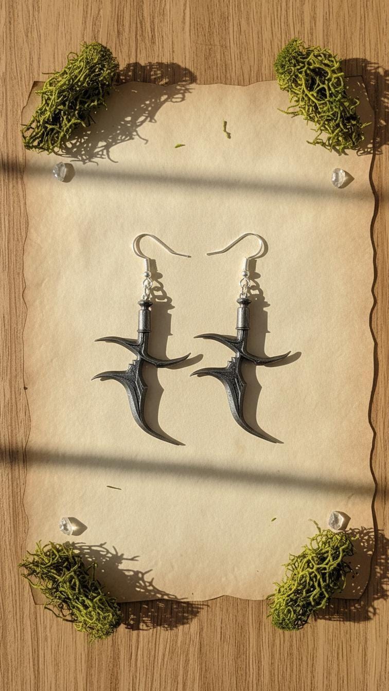 Fan Made Black Knife Assassin Inspired Earrings Gift Dark Souls Jewelry ...