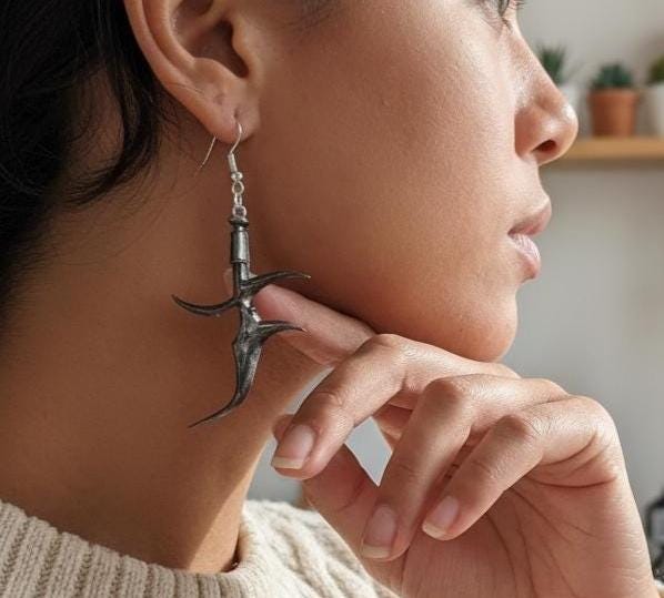 Fan Made Black Knife Assassin Inspired Earrings Gift Dark Souls Jewelry ...