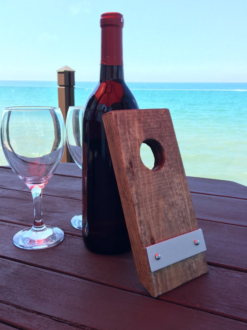 FIVE Floating Wine Bottle Holders Wood Wine Bottle Holder Etsy