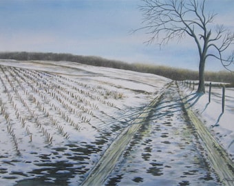 Watercolor Landscape "Lonely Lane #2"