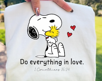 Christian Love Dog Quote PNG : Do Everything in Love Bible Verse Design (Digital Download)