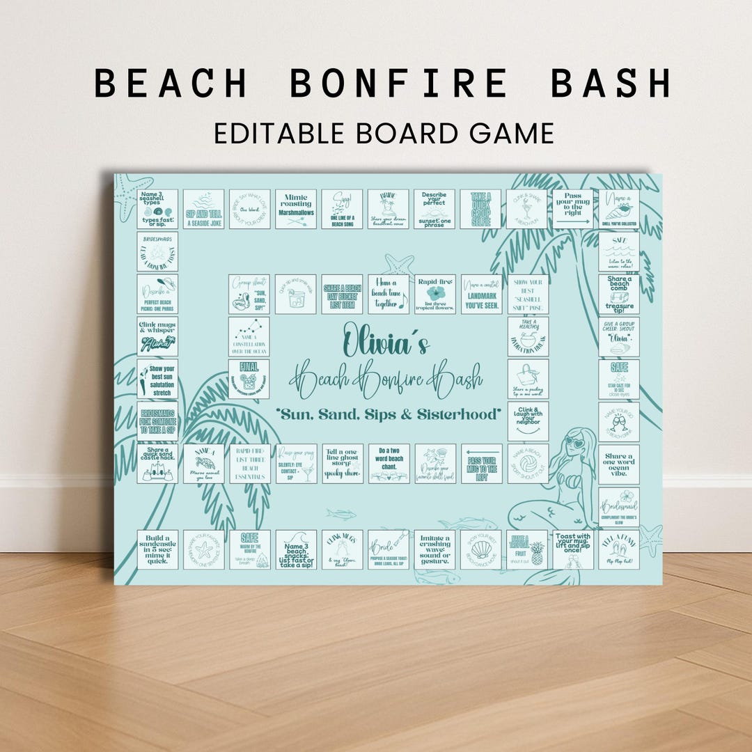 Beach Bonfire Bash Bachelorette Game | Sun, Sand & Sisterhood Printable ...