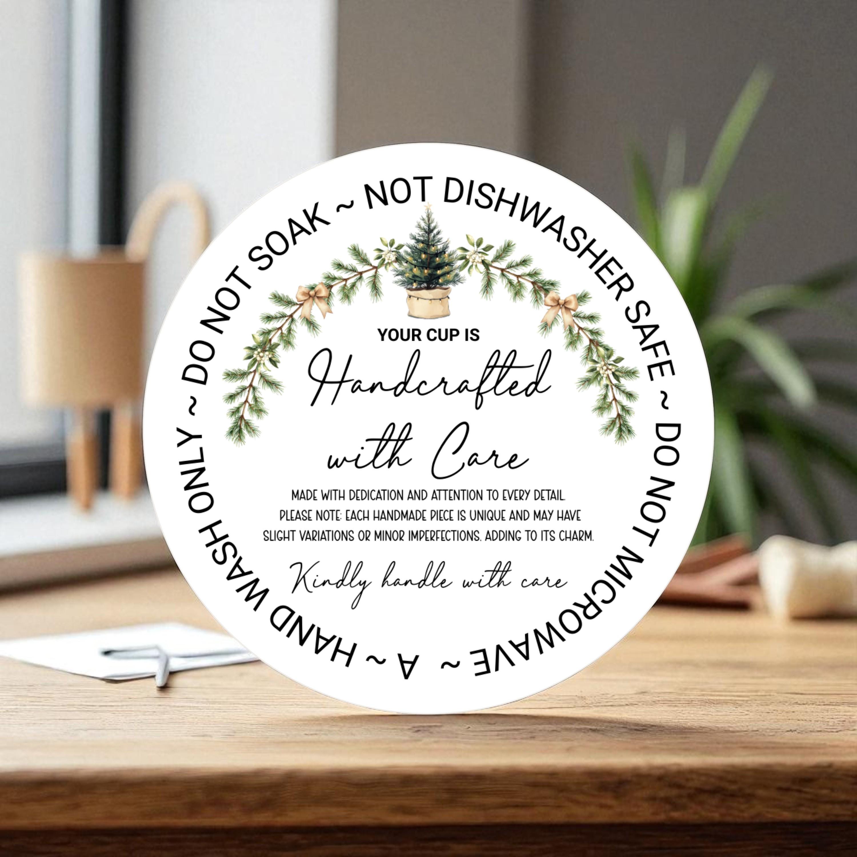 Care Label Sticker Printable Tumbler Care Label Stickers: Small Business Packaging (canva ...
