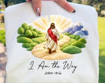 I Am the Way Christian Illustration PNG, John 14:6 Jesus Artwork (Digital Download)