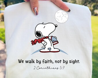 Faith Dog Quote Print: We Walk by Faith - Scripture Digital Download
