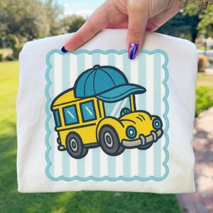 School Bus PNG Applique Patch Back to School Sublimation Design