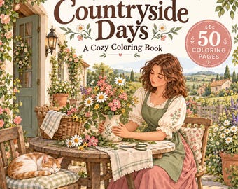 Cottagecore Coloring Book PDF: 50 Cozy Scenes | Little Countryside Days