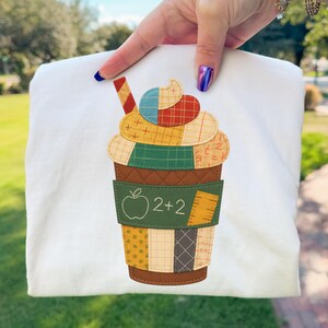 Teacher Patchwork Applique Classroom Cup PNG Sublimation Design
