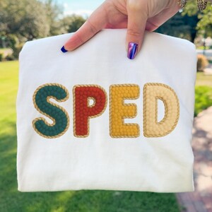 SPED Patchwork PNG Retro Rope Applique Special Education Sublimation Design