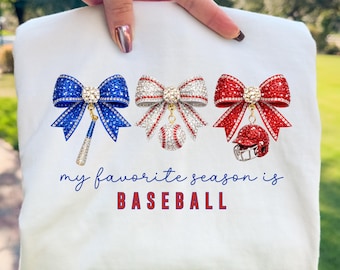 Baseball Rhinestone Design: Sparkling Bows with Charms