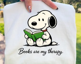 Dog Reading Book PNG | Book Lover Line Art Design (Digital Download