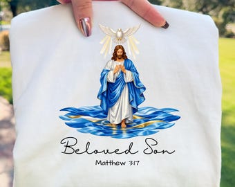 Beloved Son Christian Illustration PNG, Matthew 3:17 Jesus Artwork (Digital Download)