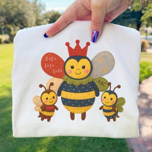 Leraar bijenkoningin retro patchwork png-PNG ontwerp terug naar school