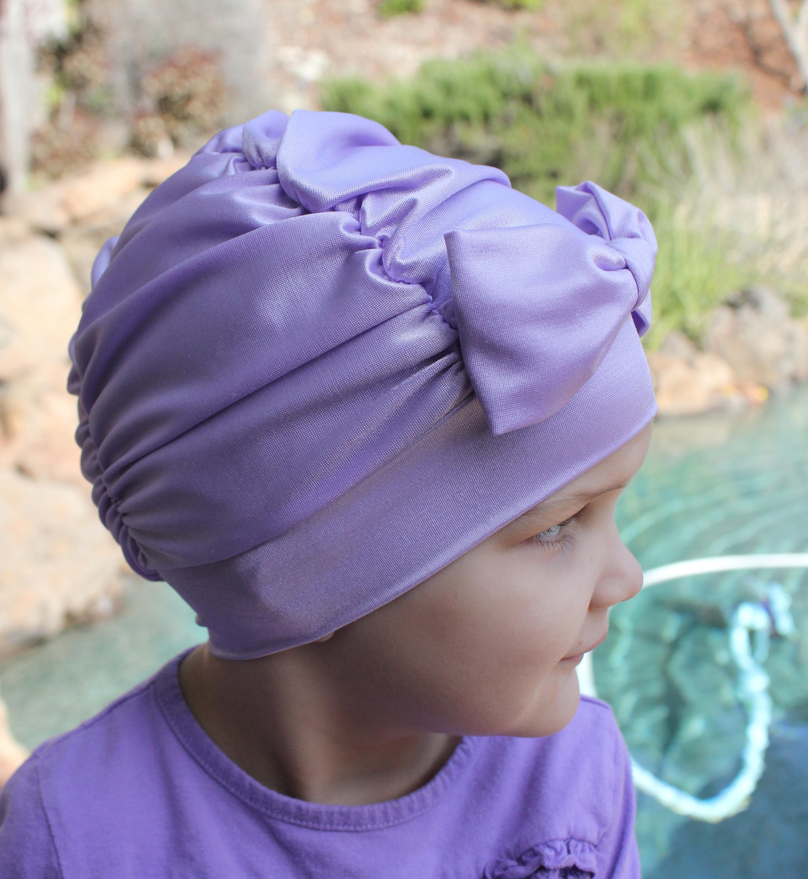 Lavendar Ruched Swim Cap Swim cap Baby swim cap toddler Etsy