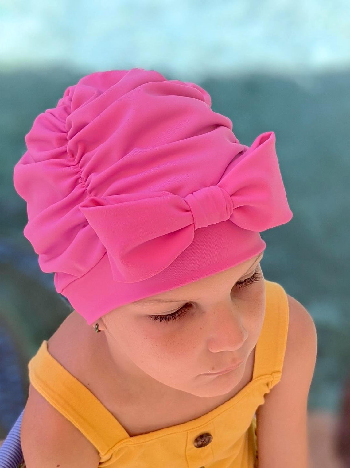 Pink Ruched Swim Cap Swim Cap Baby Swim Cap Toddler Swim Etsy