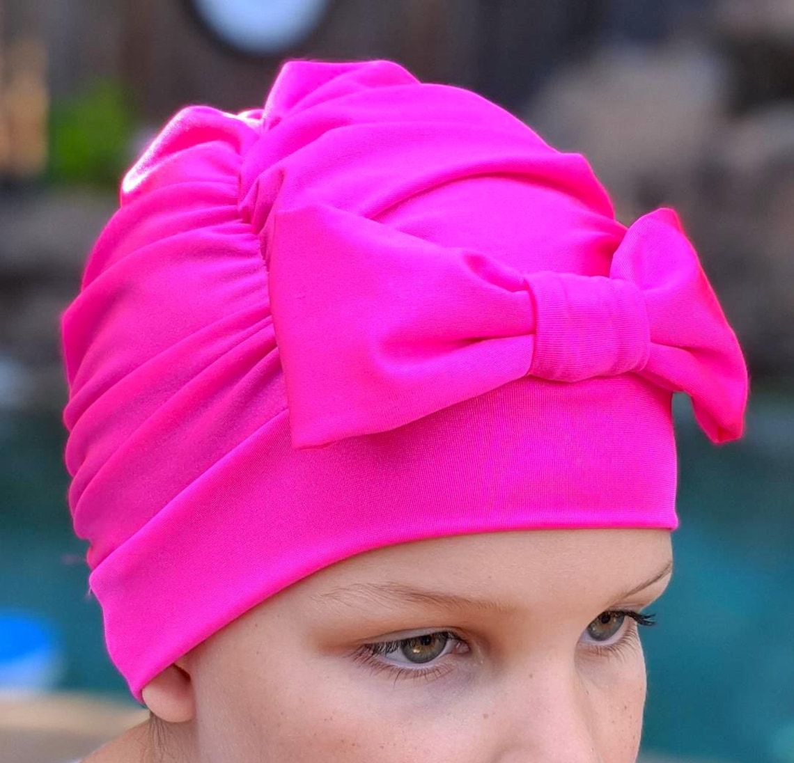 Neon Pink Ruched Swim Cap Swim cap Baby swim cap swim caps Etsy