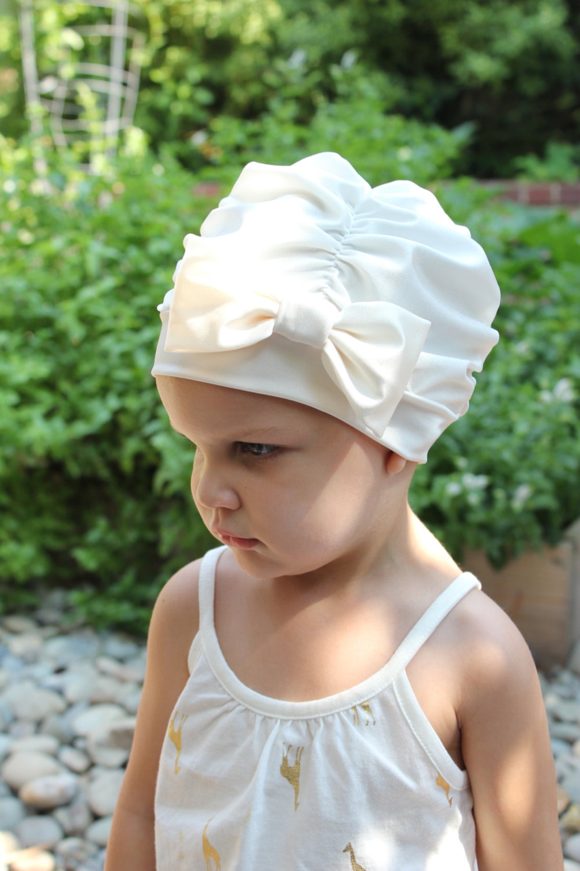 Ivory Ruched Swim Cap Swim cap Baby swim cap toddler swim Etsy