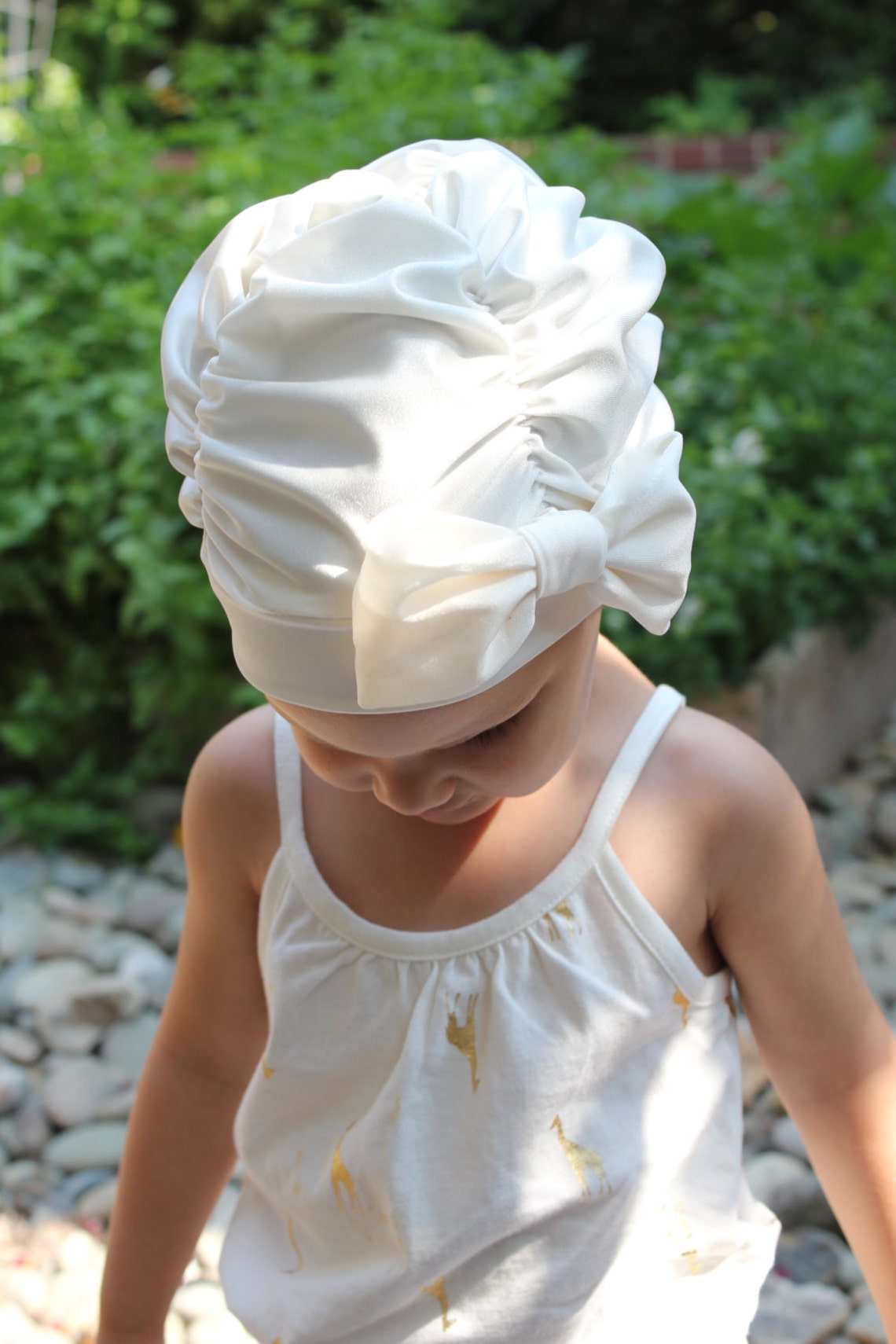 Ivory Ruched Swim Cap Swim cap Baby swim cap toddler swim Etsy