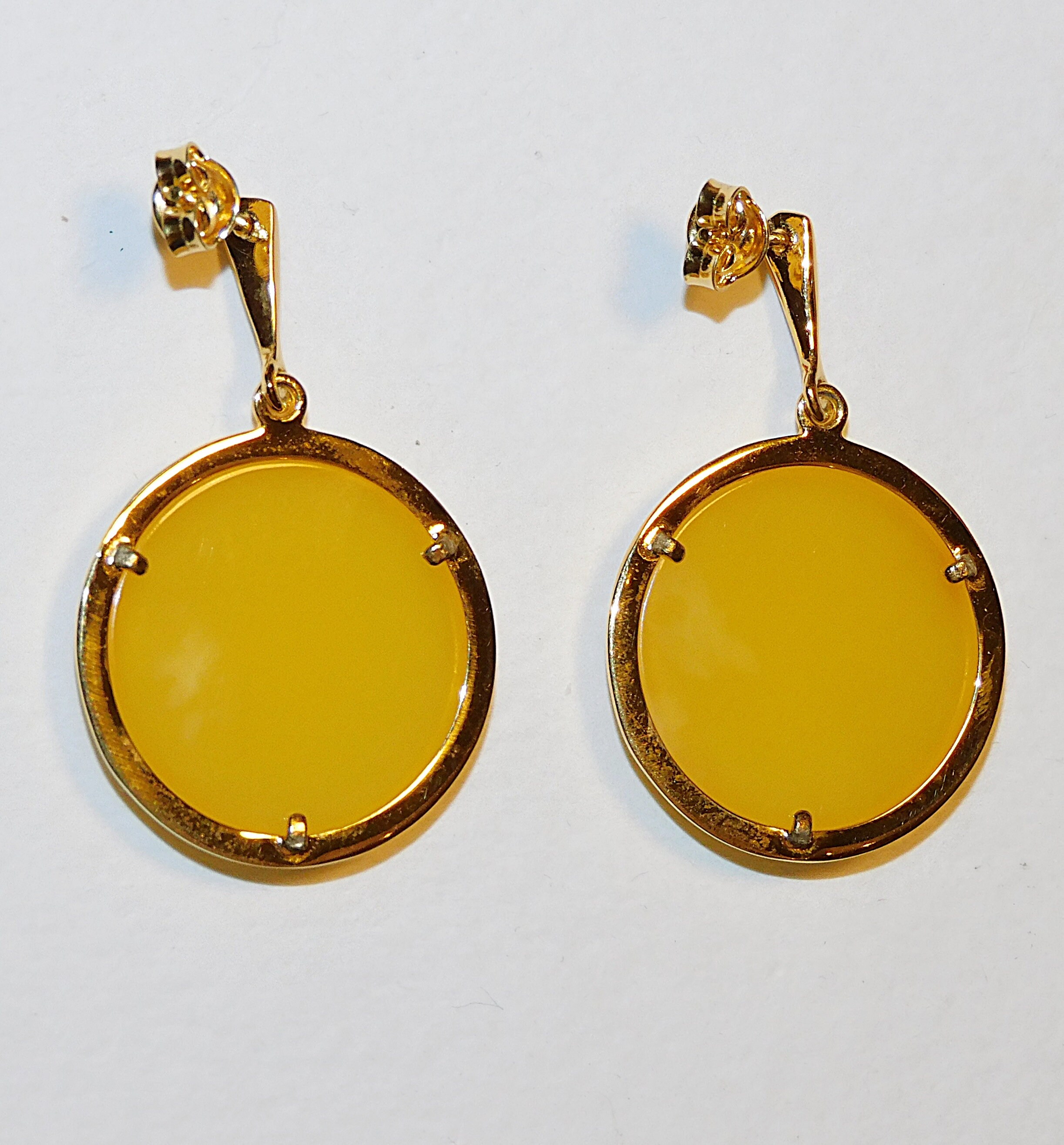 Boucles D'oreilles Femme AMBER Baltic Butterscotch - Argent Sterling - Pologne