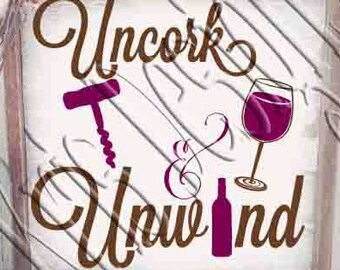 Uncork i unwind SVG PNG jpg