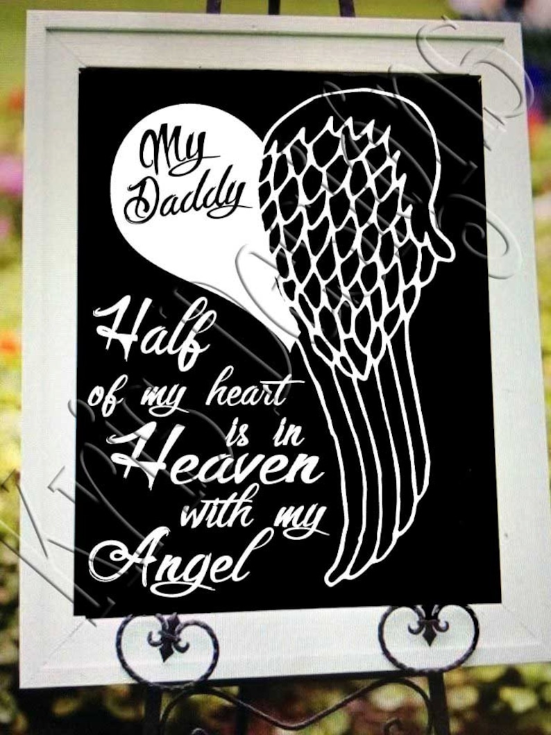 Half of my Heart is in Heaven DADDY svg png jpg | Etsy
