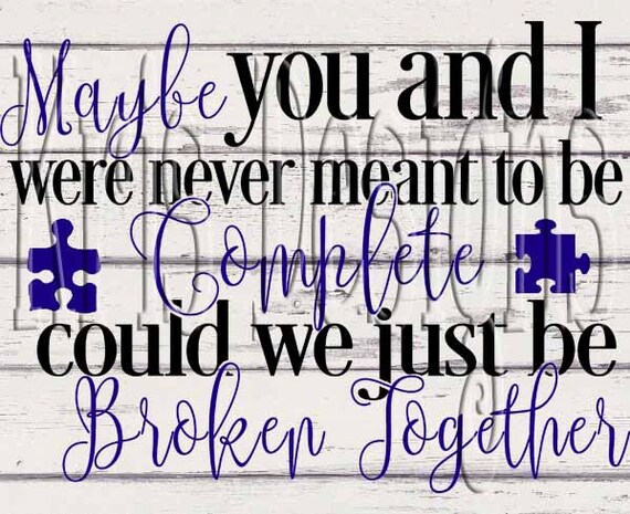 Broken Together SVG PNG JPG | Etsy
