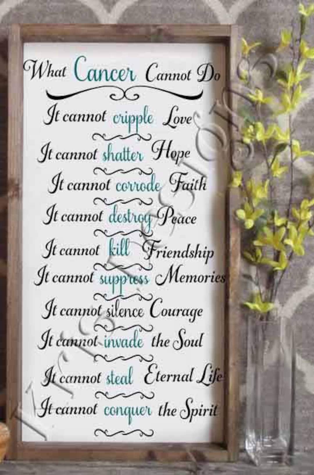 What Cancer Cannot Do SVG PNG JPG - Etsy