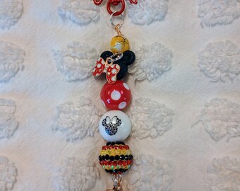 Disney, Minnie & Mickey Mouse, Purse Charm, Loungefly charm, back pack charm, keychain, Disney bound, Souvenir, red, bow, crossbody charm,