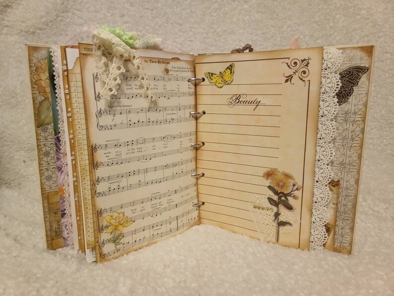vintage botanicals flowers Junk Journal altered book lady Home scrapbook victorian gardening Garden collage art nature journal